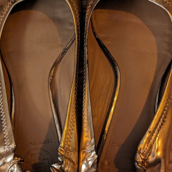 Tory Burch metallic rose gold leather ballet flats size 8 (approx) - Picture 6 of 9